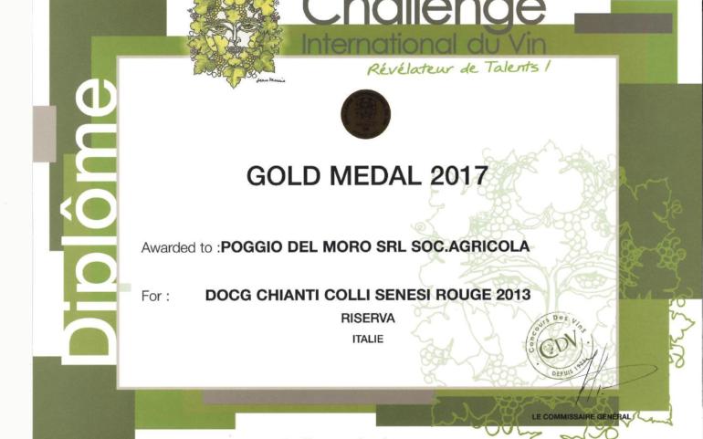 Our Chianti DOCG Riserva 2013  took GOLD medal in Challenge International du Vin 2017, France!