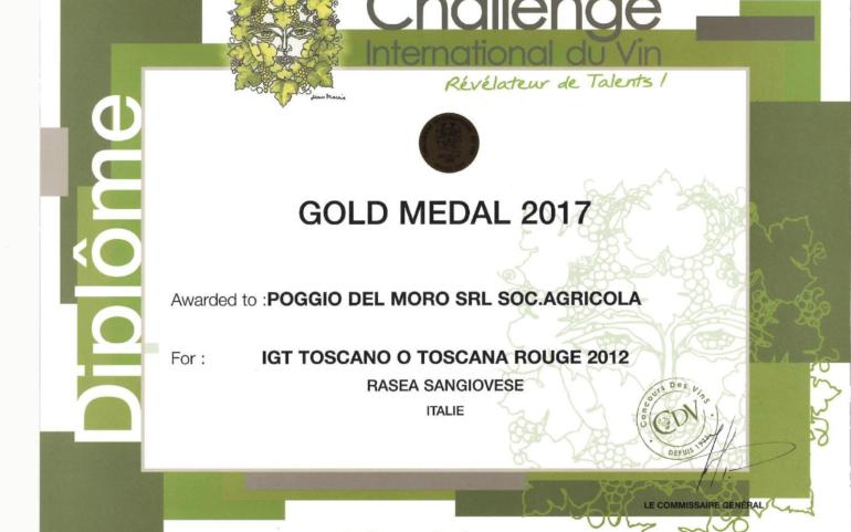 Our RASEA 100% Sangiovese 2012  took GOLD medal in Challenge International du Vin 2017, France!