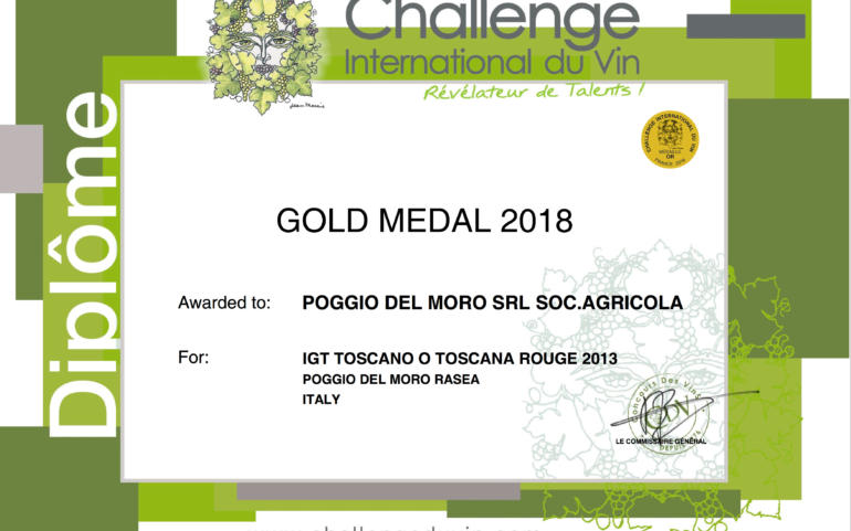 Rasea Sangiovese 100% Toscana IGT 2013 took GOLD medal in Challenge International du Vin 2018, France!