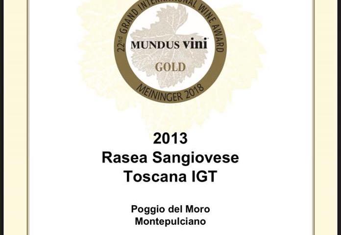 Un altro premio prestigioso per Poggio del Moro: ecco il “Mundus Vini Gold” per il nostro Sangiovese
