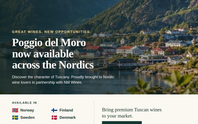 Now Poggio del Moro wines accessible in Denmark,  Sweden, Norway, Finland!